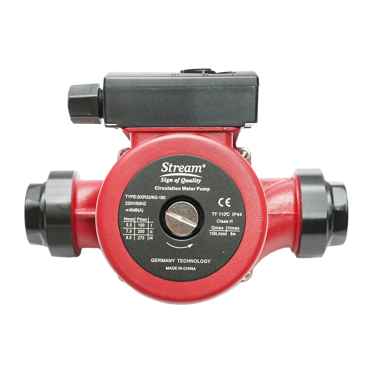 Water recirculation pump 220V, 270W flow rate 155L/min, height 8m, connection 1 1/2 inch SXR32/8G-180 Breckner Germany